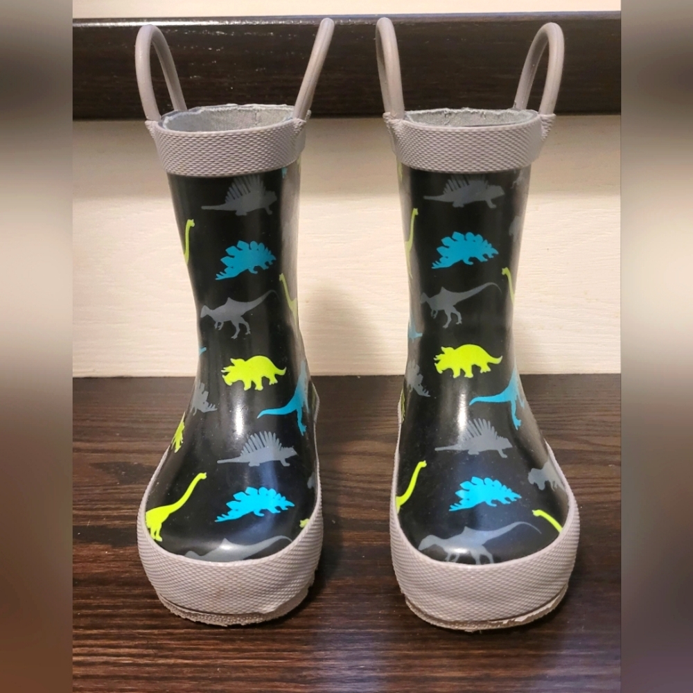 Elements- Toddler Rainboots - Dino, Black/Grey - Size 5